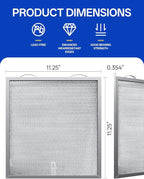 WA6500 QT20000 BPQTF B-roan Stove Hood Vent Filter 11.25"x11.25"x0.38" Aluminum Mesh Charcoal Combo Grease & Carbon Freshens Kitchen Air