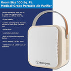Westinghouse 1804 Patented NCCO Technology Portable Air Purifier with True HEPA Filter and NCCO Technology - Removes Bacteria, Viruses, VOCs, Allergens, Dust, Smoke, Odors - Ideal for Airplane, Hotels