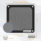 140mm PC Dust Filter for Computer Cooler Fan/PSU/Routers PVC 50 Mesh, Magnetic Dust Mesh Computer Fan Filter Grills with Screws Dustproof Case Cover (PVC V4.0, 140 * 140mm, 2pcs, Black)