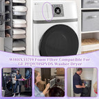 WH01X35719 Lint Filter Compatible with Ge Profile Washer Dryer Combo Foam Filter for PFQ97HSPV0DS Combo Washer Dryer Filter with Lint Brush (1 Long Handled Brush & 1 Full Bristle Brush)- 6 Pack