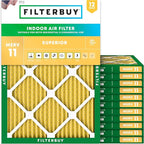 Filterbuy 17.5x23.5x1 Air Filter MERV 11 Superior Pet & Allergy Defense (12-Pack), Electrostatic Pleated HVAC AC Furnace Filters Replacement, Made in USA (Actual Size: 17.38 x 23.38 x 0.75)