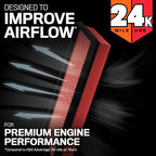 K&N Engine Air Filter: Extended Life 24,000 Mile Replacement Air Filter: Compatible with 2010-2019 Jeep/Dodge SUV V6/V8 (Grand Cherokee, Durango), KNX-2457
