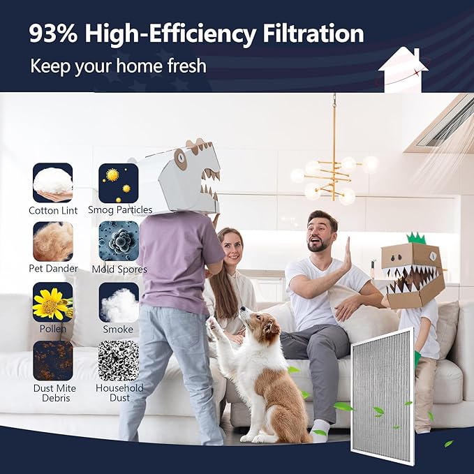 18x24x1 Air Filter, Washable & Reusable Aluminum AC/HVAC Furnace Electrostatic Filter, Lifetime Permanent Air Filter, Easy to Clean, Healthier Home or Office(Actual Size:17.50x23.50x0.82)