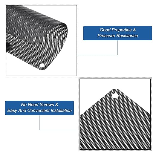 MECCANIXITY 20PCS PC Dust Filter, 140mmx140mm PVC Computer Case Cooler Dustproof Mesh Cover Fan Grills for Computer Chassis Speaker, Black