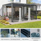 Curtain Patio Enclosure with Zippe, Heavy Duty PVC Transparent Tarpaulin Side Panels, Outdoor Clear Tarp Curtains for Porch, Pergola, Gazebo, Balcony, Patio(1.6x3m)