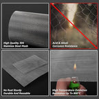 2 Pack 14"x11" Wire Mesh, 5 Mesh Crimped Stainless Steel Mesh, Never Rust Sturdy Metal Mesh Screen for DIY Projects, Vent, Cage, Garden, Window Screen, Filter Mesh