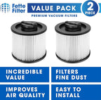 Fette Filter - DXVC4001 HEPA Filter Compatible with DEWALT DXV04T DXV05P DXV05S DXV08S DXV06G Wet Dry Shop Vacuums. Compare to Part# DXVC4001 - Pack of 2