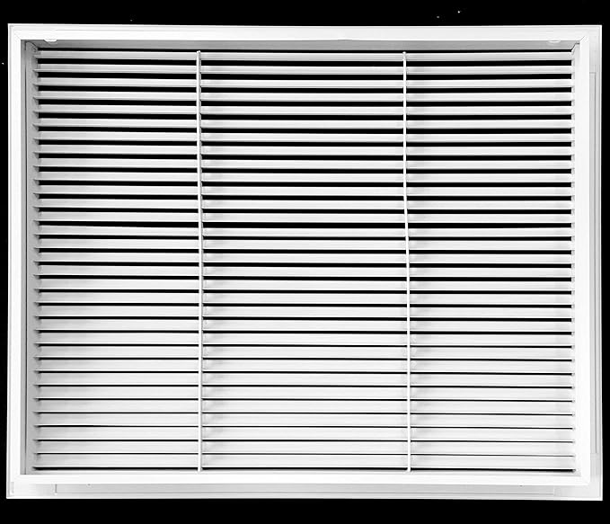 20" X 25" Aluminum Return Filter Grille for 1" Filter - Easy Airflow - Linear Bar Grilles [Outer Dimensions: 22.5w X 27.5h]