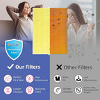 116130 HEPA Pet Care Replacement Filter H for Winix 5500-2 Am80 Plasmawave Air Purifier True HEPA Carbon Filter,2 Set,Yellow