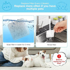 6 Pack Charcoal Replacement Filters for 0.5/1/2.5/4 GAL Gravity Waterer, YOIHABV Cat Fountain Filters, Dog Water Dispenser Filters, Pet Fountain Filter Replacement, Control Chlorine and Odor