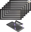 6 Pack Strong Magnetic Floor Vent Cover - PVC Mesh Register for Wall Ceiling Floor Catch Debris Hair Insect (Black, 4 x 8 Inch)