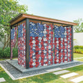 4th of July Outdoor Curtains for Patio Patriotic Flowers Farmhouse Red Waterproof Outside Curtains with Grommet Top Weatherproof Curtain for Cabana Pergola Gazebo, 1 Panel, 54" W x 84" L