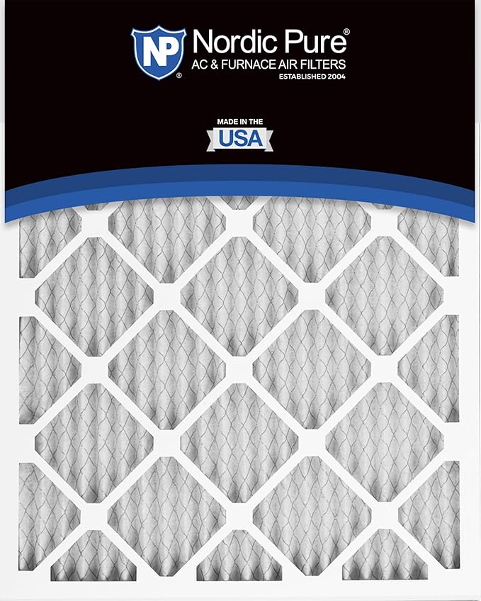 Nordic Pure 16x20x1 (Actual Size: 15 1/2 x 19 1/2 x 3/4) Pleated MERV 10 Air Filters 12 Pack