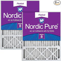 Nordic Pure 20x25x5 (Actual Size: 19 7/8 x 24 7/8 x 4 3/8) Honeywell/Lennox Replacement MERV 8 Air Filters 2 Pack