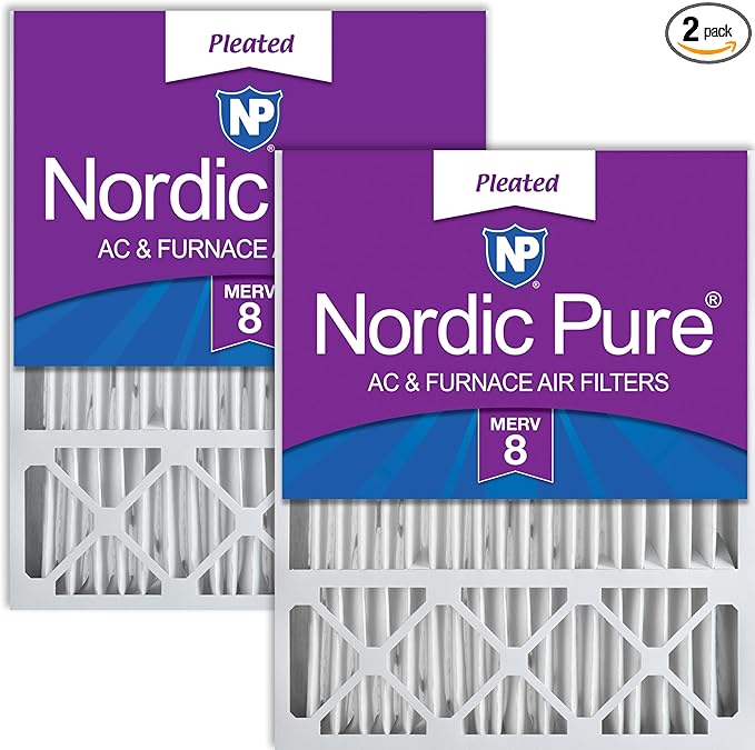 Nordic Pure 20x25x5 (19_3/4 x 24_3/4 x 4_3/8) Lennox X6673_X6675 Replacement MERV 8 Air Filters 2 Pack
