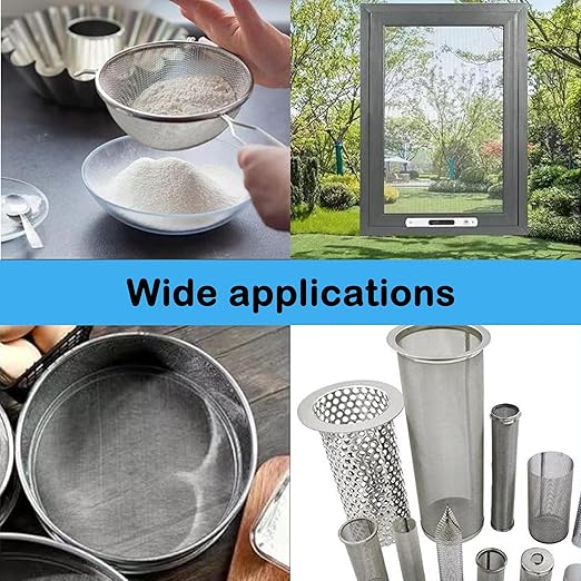 304 Stainless Steel Mesh Screen#40Mesh -Size:15.7"x47.2"(40x120cm), for Home, Garden and Farm. Window or Door Filter, Guards Against Pests Like Mice, Snakes, and Rodents. Easy to Cut and Install.