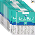 Nordic Pure 20x20x1 (Actual Size: 19 1/2 x 19 1/2 x 3/4) Pleated MERV 14 Air Filters 24 Pack