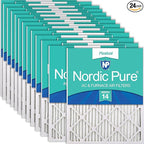 Nordic Pure 16x25x1 (Actual Size: 15 1/2 x 24 1/2 x 3/4) Pleated MERV 14 Air Filters 24 Pack