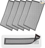 YOKIVE 6 Pcs Magnetic Floor Vent Covers, Floor Register Cover PVC Mesh Air Vent Screen Filters, Great for Home Floor, Wall, Ceiling, Catch Debris Hair Dust (Black, 12-Inch x 8-Inch)