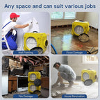 ALORAIR Air Scrubber with 3 Stage Filtration, Stackable Negative Air Machine for Industrial and Commercial Use, Heavy Duty Air Cleaner with MERV-10 Filter, HEPA/Activated carbon Filter, Yellow