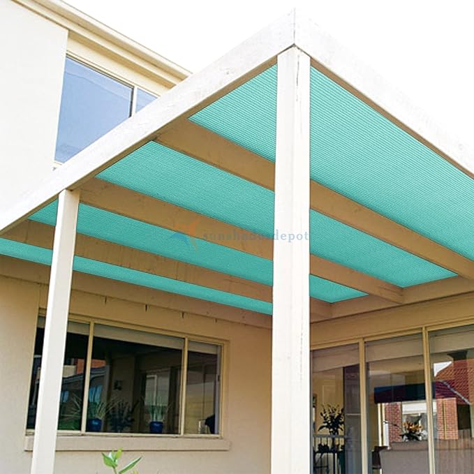 TANG Sun Shade Fabric Roll 8'x90' Shade Cloth for Garden Turquoise Green HDPE Mesh Shading Pergola Cover Replacement Canopy, 95% Blockage Sunshades for Outdoor Patio Backyard Plant