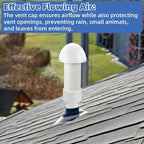 2 Inch Vent Stack Pipe Filter,Sewer Vent Septic Filter Vents Pipe Cap for Roof PVC ABS Pipes Plumbing,Outdoor Vents Filters Remove Septic and Sewer Odors&Improve Yard Patio Air,with Mushroom Cap Cover
