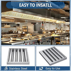 Stainless Steel Commercial Kitchen Hood Filter, 15.5W x 19.5H Inch Range Baffle Grease Rated Commercial Kitchen Exhaust Hood 4 Grooves Hood Filter (5 Pack)
