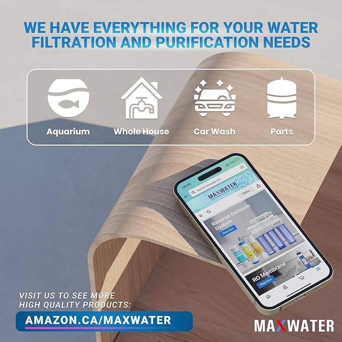 Max Water 1 Micron 20" x 4.5" Sediment Filter - 20 inch Whole House Water Filtration System Replacement Cartridge Compatible with DGD-5005-20, FP25B, AP810-6, P5-20, 155358-43, SDC-45-2005 - 10 Pack