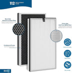 Replacement Filter, Compatible with 112 V2.0 Air Purifier,3 in 1 Pre-filter, H13 True HEPA Filter and Activated Carbon Filter, Pack of 2