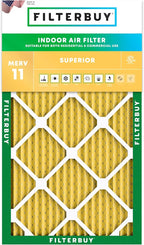 Filterbuy 13x21.5x1 Air Filter MERV 11 Superior Pet & Allergy Defense (1-Pack), Electrostatic Pleated HVAC AC Furnace Filters Replacement, Made in USA (Actual Size: 12.88 x 21.50 x 0.75)