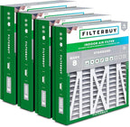 Filterbuy 21x21.5x5 Air Filter MERV 8 Essential Dust & Allergy Defense (4-Pack), Pleated HVAC AC Furnace Filters for Trane Perfect Fit & American Standard (Actual Size: 20.00 x 21.09 x 4.97)