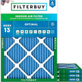 Filterbuy 21.5x23.5x1 Air Filter MERV 13 Optimal Smoke & Allergy Defense (4-Pack), Electrostatic Pleated HVAC AC Furnace Filters Replacement for Bryant and Carrier (Actual Size: 21.50 x 23.50 x 0.75)
