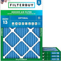 Filterbuy 17.5x23.5x1 Air Filter MERV 13 Optimal Smoke & Allergy Defense (4-Pack), Electrostatic Pleated HVAC AC Furnace Filters Replacement, Made in USA (Actual Size: 17.38 x 23.38 x 0.75)