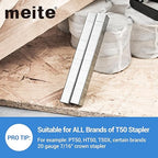 meite T-50 Heavy Duty Staples, 9/16 Inch Galvanized T-50 Staples for Staple Gun, 20 Gauge 3/8 Inch Crown Staple for Upholstery, Construction, Furniture (1 Case)