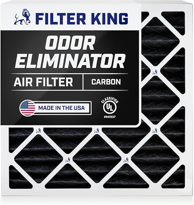 Filter King 21x22x1a Air Filter | 4-PACK | Carbon MERV 8 HVAC Pleated A/C Furnace Filters | MADE IN USA | Actual Size: 21 x 22 x .75"