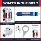 LiquaGen 4 Stage Reverse Osmosis and Deionization (RO/DI) Portable Space Saver Water Purification System | Water Filtration System for Aquarium Filter Processes + Manual Flush Valve (50 GPD)