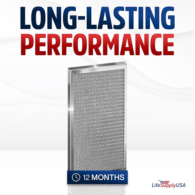 14x24x1 Electrostatic Air Filter, MERV 8, Washable, Reusable Furnace AC/HVAC Filter, Energy Saving, Easy to Clean, Long-Lasting by LifeSupplyUSA