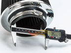 BLACK 3.5" 89 mm Inlet Narrow Air Cone Replacement Performance Washable Clamp-On Dry Air Filter