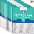 Nordic Pure 20x25x1 (19 1/2 x 24 1/2 x 3/4) Pleated MERV 14 Air Filters 12 Pack