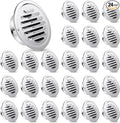 Zonon 24 Pcs Stainless Steel Soffit Vents 4 Inch Round Dryer Vent Cover with Mesh Screen for Home Outdoor Bathroom Wall Ceiling Outside Exterior Exhaust (Silver)