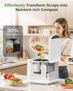 Electric Composter for Kitchen, 2.5L (Max 3.3L) Smart Electric Kitchen Composter with Auto-Cleaning | Odorless | Low Noise | LED Display, Turns Food Waste to Fertilizer, Food Recycler for Home