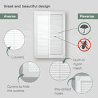 Vent Systems 6" x 10" Inch (Opening Dimensions) - Pack of 5 - Plastic White Soffit Vent Cover - Flat Rectangular Air Vent Grille - Air Vent Deflector - HVAC 8" x 12" Inch (Overall Dimensions)