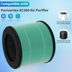 AC300 Replacement Filter Compatible with Purivortex AC300 Purifiers, 3-in-1 Filter（2-Pack）-Green