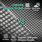 Premium Window Screen DIY KIT 39" 51" Blocks Rain, Pet Scratch, Pollen, Fine Dust 99%, 30Mesh Durable New Material, DIY Tools Included (W39in X L99ft)