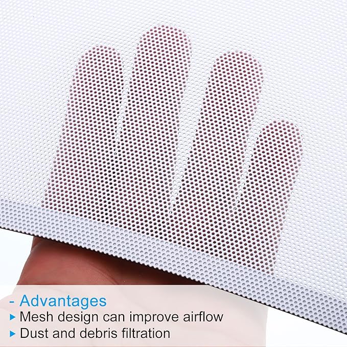 PATIKIL 4"x10" Magnetic Vent Cover, 6 Pack Floor Wall Air Registers Cover Strong Magnet Vent Screen Mesh for Blocking Hair Dust Debris, White