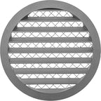 Repa Market 8" Gray Vent Cover - Aluminum - Industrial Round Air Louver - Metal Soffit Vent with Screen - Mesh - Round Grille for House Or Garage Wall- (8" Inch, Gray)