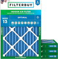 Filterbuy 10x17x2 Air Filter MERV 13 Optimal Smoke & Allergy Defense (4-Pack), Electrostatic Pleated Outer Filters for WEN 3410 (90243-027-2) Air Filtration System (Actual Size: 9.69 x 16.56 x 1.75)