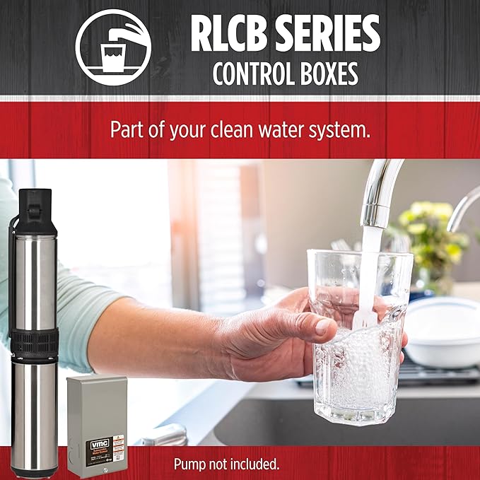 Red Lion RLCB10-230 1-HP 230-Volt VMC Control Box for Submersible Well Pump, Grey, 640191