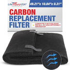 Cut to Fit Activated Carbon Filter Sheet 10x49" Compatible with Honeywell Furnace HVAC, Universal Air Purifier Charcoal Filter Roll for HVAC, AC, Window, Range Hood by LifeSupplyUSA