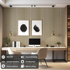 Wood Slat Wall Panel, 48'' x 24'' Wood Panels for Wall, 3D Soundproof Wall Panels, Large Acoustic Panels for Interior Ceiling and Wall Decor Noise Reduction, 2 Pack, Oak